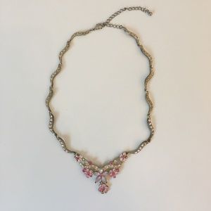 Vintage pink floral necklace